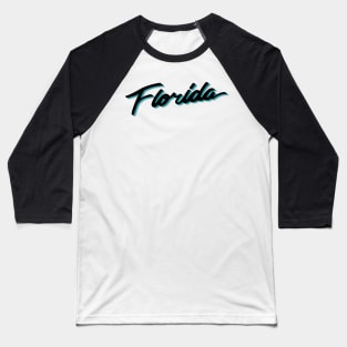 Florida Vice Black Teal Gray Baseball T-Shirt